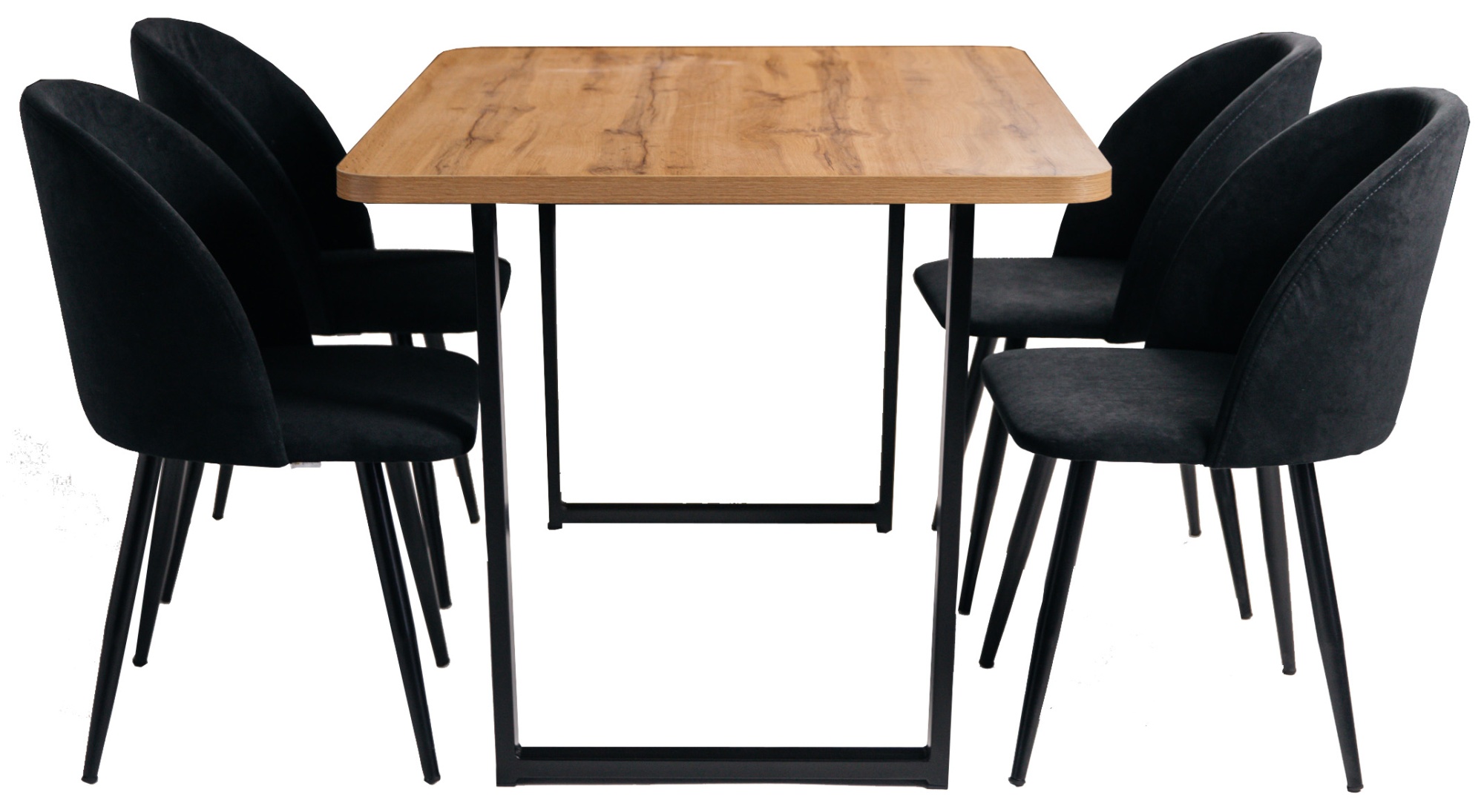 Стол Лофт П-образные ножки и 4 стула Рон Анфора 36